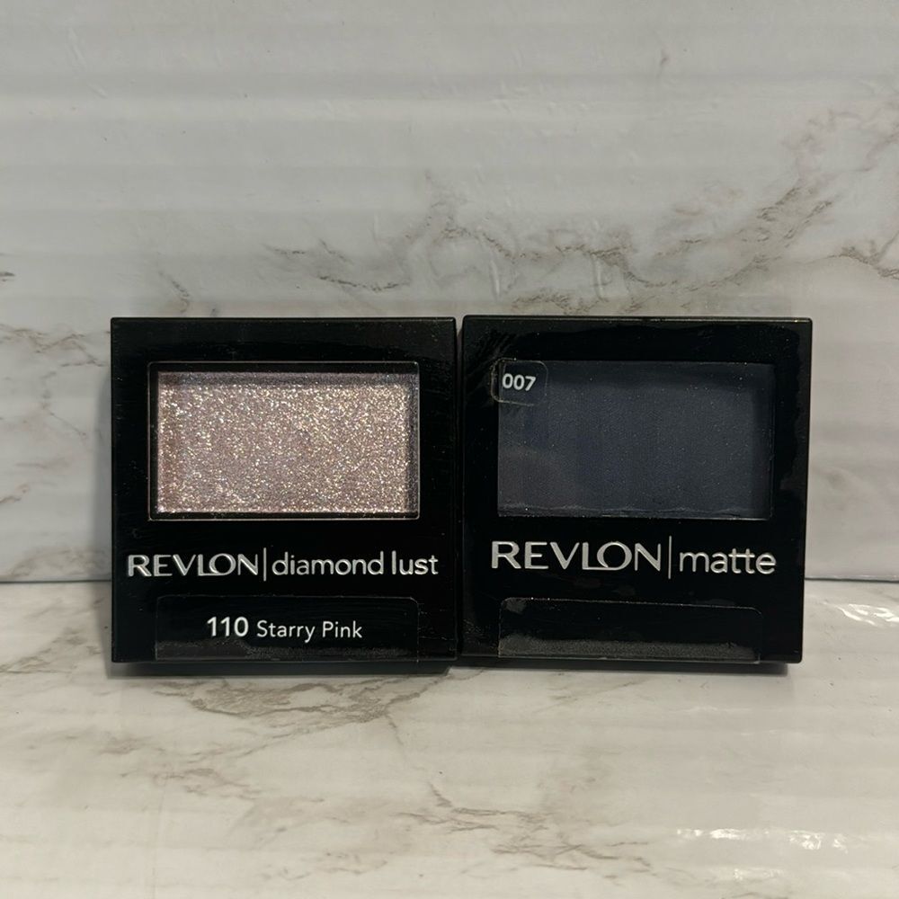 Revlon diamond lust in 110‎ starry pink and Riviera blue 007 Matte